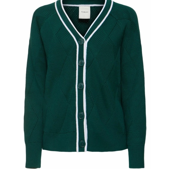VARLEY Green and White Off Court Cardigan in XS - Picture 1 of 10